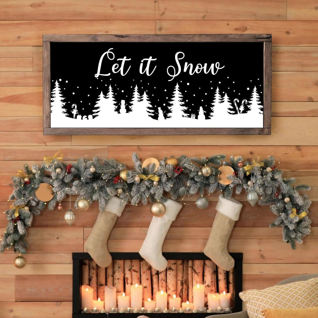 Skiennix Christmas Stencils - Reusable Large Winter Forest & Village Designs | 53.1” Holiday Templates for Window Glass & Crafts