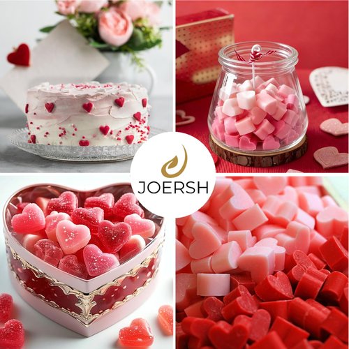 JOERSH Heart Candy Molds Silicone Molds for Hard Candy, Gummy, Chocolate, Ice Cube, Caramel, Jelly, 220 Cavities