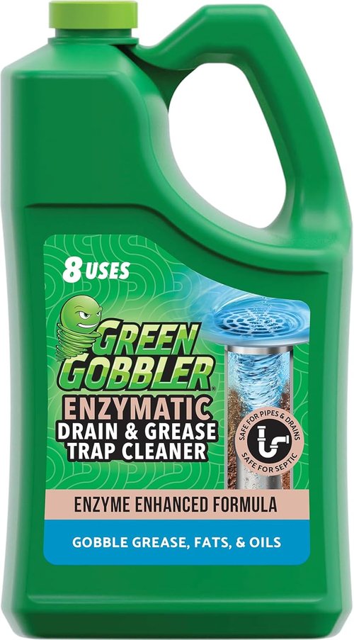 Green Gobbler Enzyme Drain Cleaner - Breaks Down Grease, Fat & Odors in Sewer Lines | 1 Gallon
