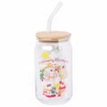 Silver Buffalo Strawberry Shortcake Featuring Lemon Meringue, Blueberry Muffin, and Pupcake Glass Jar Tumbler with Bamboo Lid and Glass Straw, 16 Ounces