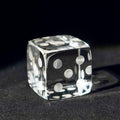 QFkris Glass Polyhedral Dice Block - Decorative 3D Laser Etched Crystal Art Cube | Clear Collectible Figurine