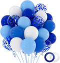NACHLYNN 12-Inch Light Blue Party Balloons - 60 Packs of Confetti for Birthday & Wedding Decor