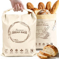 Aofmee Beeswax Bread Bags for Homemade Bread & Sourdough, 2 Pack Reusable Sourdough Bags, XL Natural Cotton Beeswax Bag, Fresh Keeping Extra Large Food Storage Cloth Bag for Gift Giving