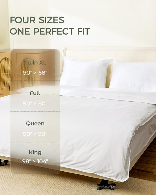 FAUNNA 100% Cotton Duvet Cover, Hypoallergenic Bed Bug Proof White Minimalist Comforter Cover Zipper-Featuring Antimicrobial Product Protection for Enhanced Freshness Duvet Protector (Queen)