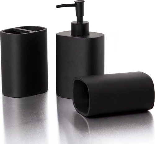 BINO 3-Piece Bathroom Accessories Set - Stylish Soap Dispenser, Toothbrush Holder & Tumbler for Elegant Decor