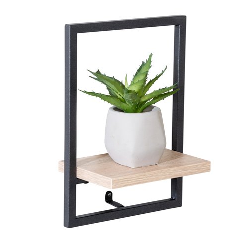 Honey-Can-Do Small Floating 1 tier Wall Shelf SHF-08575 Natural