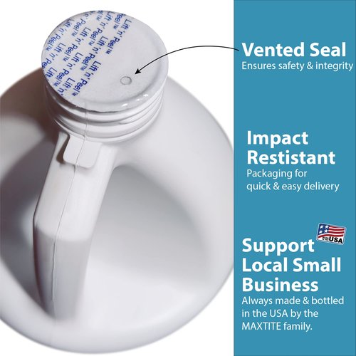 MAXTITE 12% Hydrogen Peroxide Solution - 1 Gallon Ecofriendly Natural Cleaning Solution for Kitchen, Bath, Laundry, and Home - HDPE Jug with Child-Safe Cap Made in USA