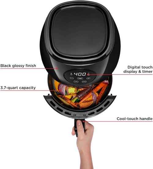 CHEFMAN 3.5 Qt. Small Air Fryer - Healthy Cooking with Digital Touch Screen & Auto Shutoff | Nonstick & BPA-Free