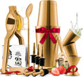 Skiennix 16-Piece Cocktail Shaker Set - Premium Stainless Steel Mixology Kit | Gold Bar Tools & Recipe Book