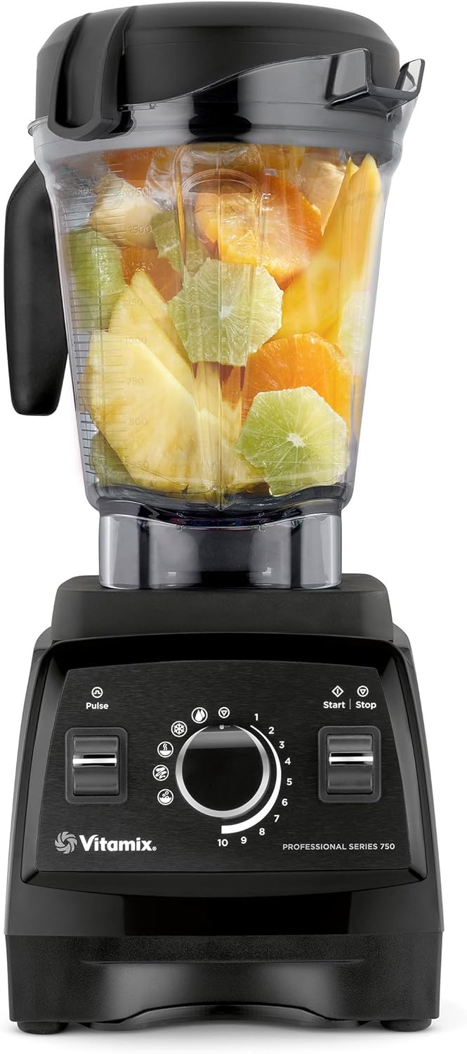 Vitamix Professional Series 750 Blender - Professional-Grade, 64 oz Low-Profile Container, Black, Self-Cleaning