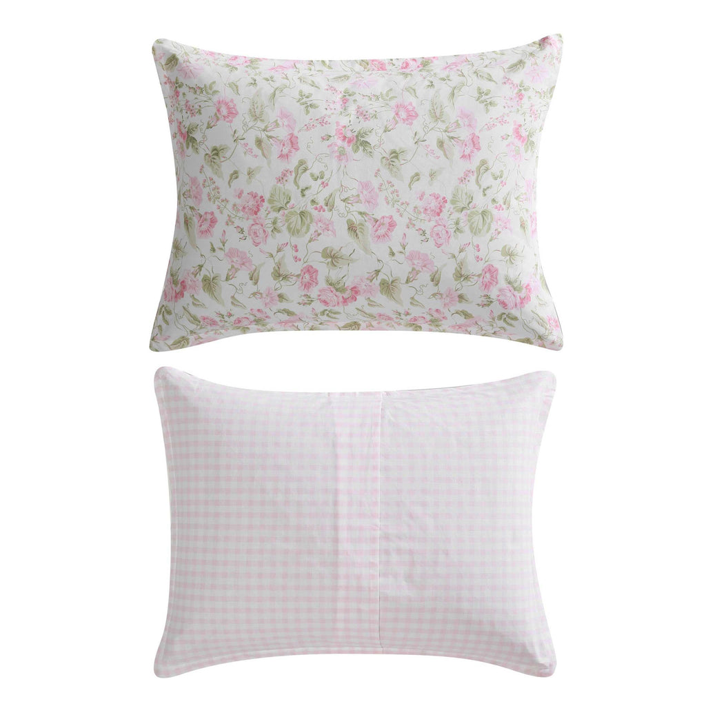 Laura Ashley – Twin Comforter Set, Soft Bedding with Matching Sham, Textured Floral Room Decor, College Dorm Room Essentials (Morning Gloria Pink)
