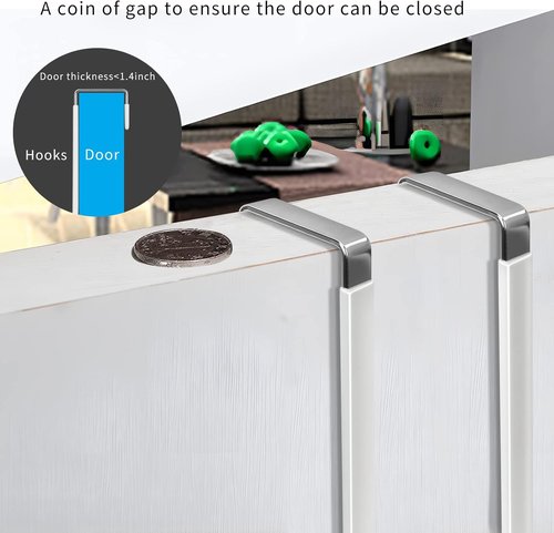 FYY Over The Door Hooks - Heavy Duty 4 Pack Hangers with Rubber Tips | Scratch-Resistant Organizer for Home