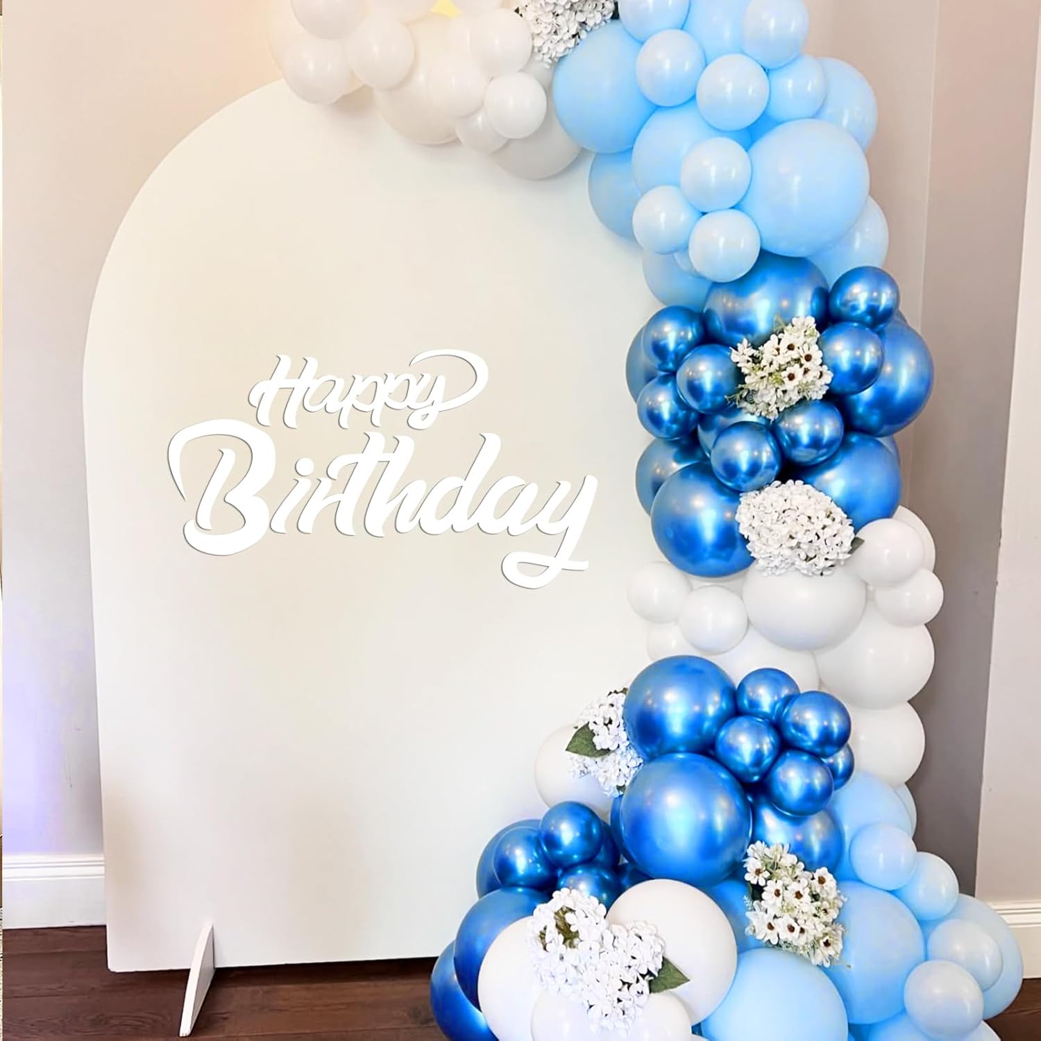 Skiennix Metallic Blue Balloons - 120-Piece Set in Various Sizes for Graduation, Baby Shower & Wedding Decor
