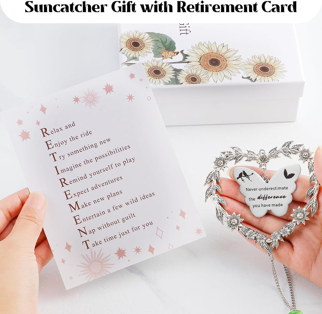 Skiennix Retirement Gift Sun Catcher - Heart-Shaped Rainbow Maker Ornament for 2025 Farewell