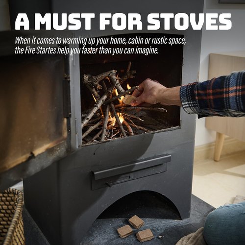 Fire Starter Squares (200 Pack) - Fire Starters for Fireplace, Grill, BBQ, Camping, Wood Stove and Bonfire Accessories - Odorless & Water Resistant