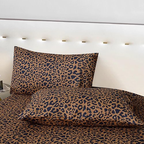mixinni 100% Soft Microfiber Leopard Pattern Fitted Sheet Bed Sheet 15" Deep Pocket Queen Size-1 Fitted Sheet