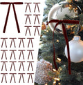 SIMISI Velvet Ribbon Bows - 24Pcs Burgundy Christmas Decorations for Tree, Wreath & Garland | 3/8'' Width, 5x7 Inch