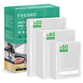 FRESKO Vacuum Sealer Bags, 150 Gallon 11" x 16" and Quart 8" x 12" and Pint 6" x 10" BPA Free PreCut Bag, Commercial Grade Food Vac Bags for Storage, Meal Prep or Sous Vide