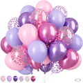 Regine Switzerland 50PCS 12-Inch Metallic Pink & Purple Confetti Balloons - Perfect for Party Decorations