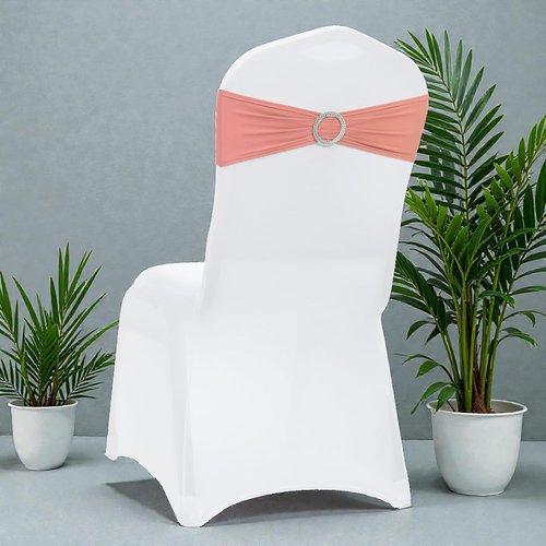 MDS Spandex Chair Sashes - Universal Fit Elastic Stretch Bands with Slider Bow - Coral Peach, 250 Pack