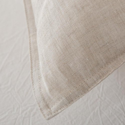 EVERLY 100% Linen Pillowcases Set of 2, French Linen from Normandy, 20X36Inch Standard Size, Natural Color, Coconut Buttons Closure, Flax Pillowshams-Pillowcase-Linen