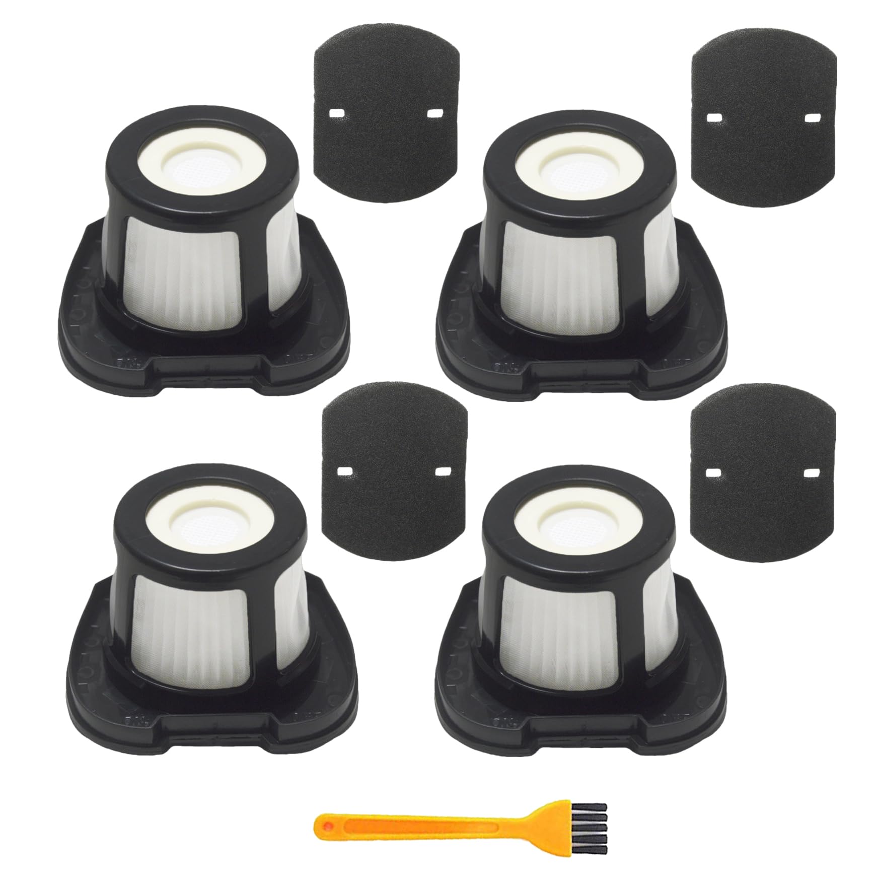 Replacement Filters for Bissell Pet Hair Eraser Cordless Hand Vacuums (2284W, 2390, 2389, 2057&More) - Replaces #1614212, #1614203, #1614204-4 Mesh + 4 Foam, 3-Stage Filtration, Washable, Easy Install