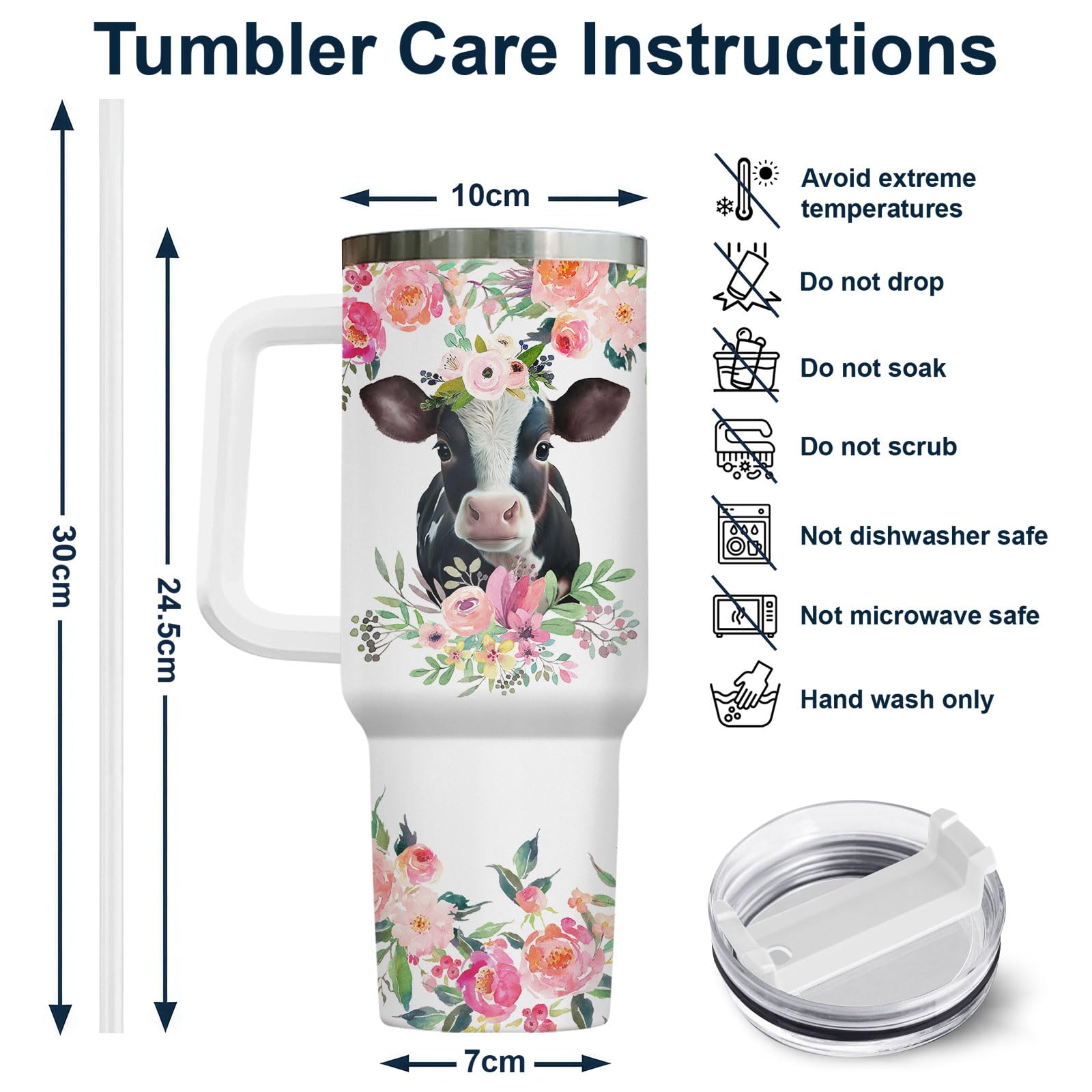 34HD Sloths Tumbler 40oz with Handle and Straw, Just A Girl Who Loves Sloth Vacuum Insulated Travel Coffee Mug, Special Gifts for Her on Mother's Day - Birthday Present to Mom, Girls & Women