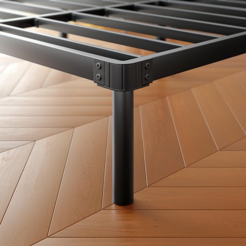 ZIYOO 14 Inch King Size Metal Platform Bed Frame with Heavy-Duty Steel Slat Support, No Box Spring Needed, Under Bed Storage Space, Easy Assembly, Noise-Free, Sturdy & Durable, Black