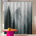 IOHEFY Sasquatch Shower Curtain 72x72 Inch Forest Monster Bathroom Curtain with Misty Woods Sasquatch for Cabin or Horror Decor
