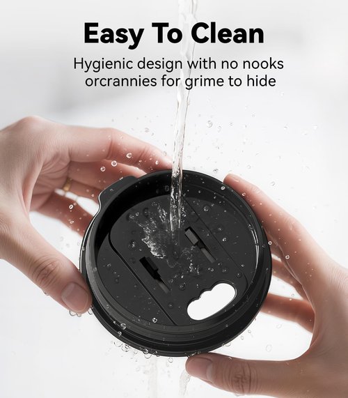 Pusee Slide Lid Replacement for 14oz Self-Heating Coffee Mug, Spill Proof Cup Lid Covers Compatible for 14oz Smart Mug, Easy to Clean and BPA-Free Plastic Cups Lid (Black)