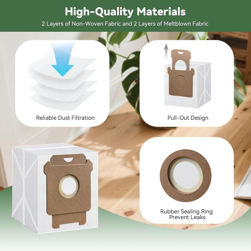 WAIKAS 6-Pack Replacement Vacuum Bags for iRobot Roomba | Compatible with i7+, i3+, i4+, i6+, i8+ & More
