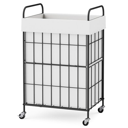 Laundry Hamper with Wheels, 90L Laundry Basket with Handle, Laundry Sorter with Removable Liner Bag
