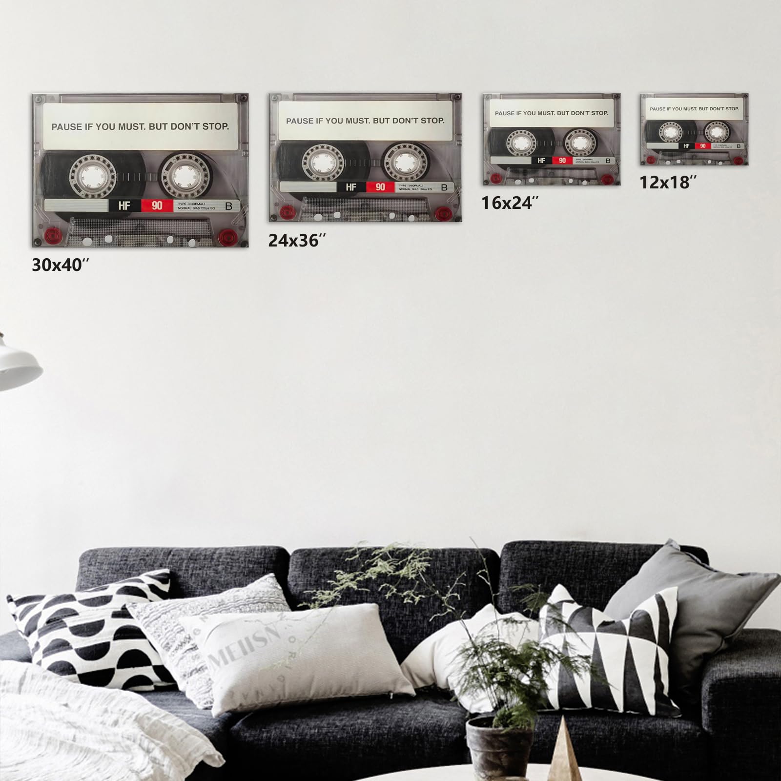 Pause if You Must,But Don't Stop Inspirational Wall Art Pictures Posters Framed Modern Canvas Art Prints Ready for Living Room Decor to Hang