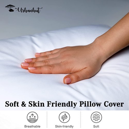 URBANHUT 100% Cotton Pillowcases, Standard/Queen Size, Ultra Soft Pillow Case, 20x26 Inches Set of 2, Hotel Quality Premium Cooling Pillow Cases - Burgundy