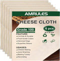 Grade 100 Cheese Cloths by [Brand Name] - 6PCS Reusable 20x20 Inch Unbleached Cotton for Cooking & Cheese Making