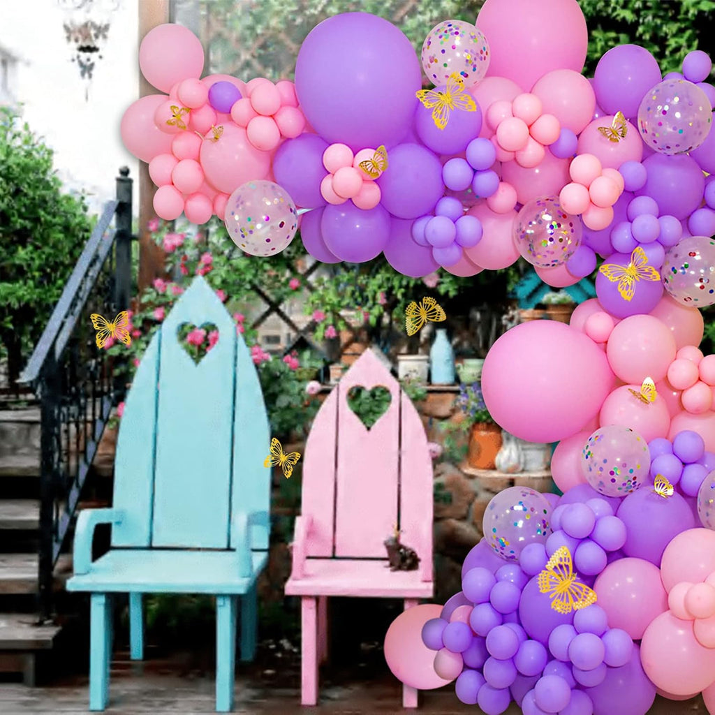 Pink and Purple Balloons - 100 Pack 12-Inch Latex Balloons for Girls' Birthday & Baby Shower Decor