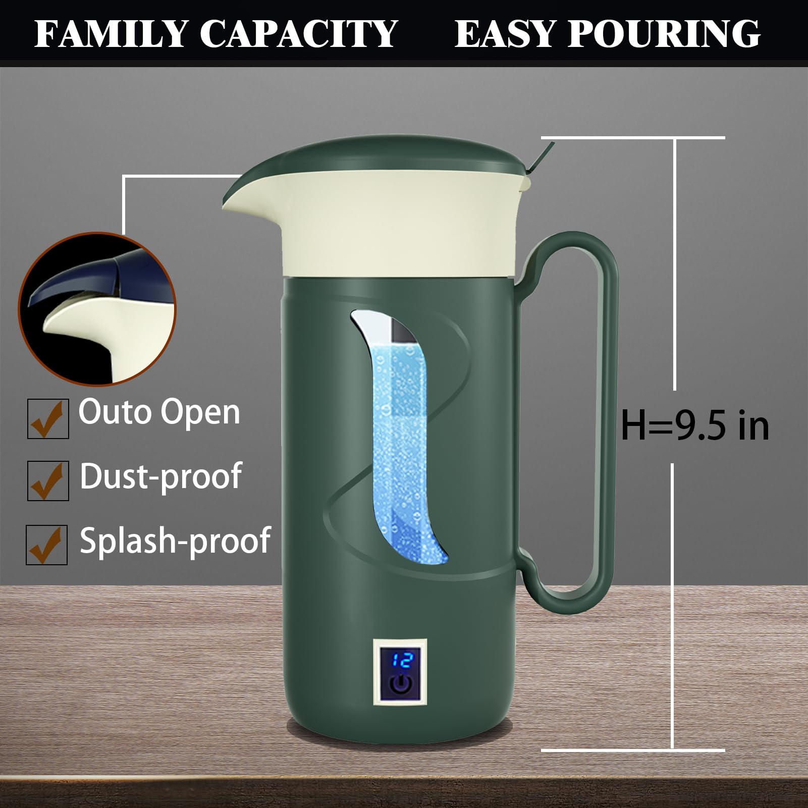 GOSOIT Hydrogen Water Bottle Hydrogen Alkaline Water Generator Ionizer Hydrogen Water Maker Machine with SPE and PEM Technology (Blue Black)