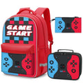 Aogebaby 3-Piece Video Game Backpack Set for Boys Teens - 16.5 Inch Large Bookbag with Insulated Lunch Box & Sturdy Pencil Case, Ideal for Elementary & Middle School, Fits Textbooks