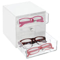 iDesign Divided 3-Drawer Stackable Organizer for Glasses, Sunglasses, and Readers - White/Clear