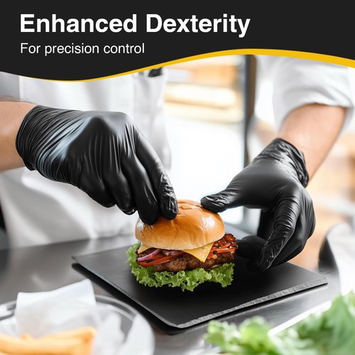 Schneider Nitrile Exam Gloves, Black Latex Free Powder Free Disposable Gloves for Medical, Cooking, Cleaning, and Food Prep (Large, 1000)