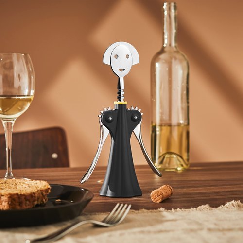 Alessi AAM01 B Anna G. - Design Corkscrew, Thermoplastic Resin and Chrome Zamak, Black