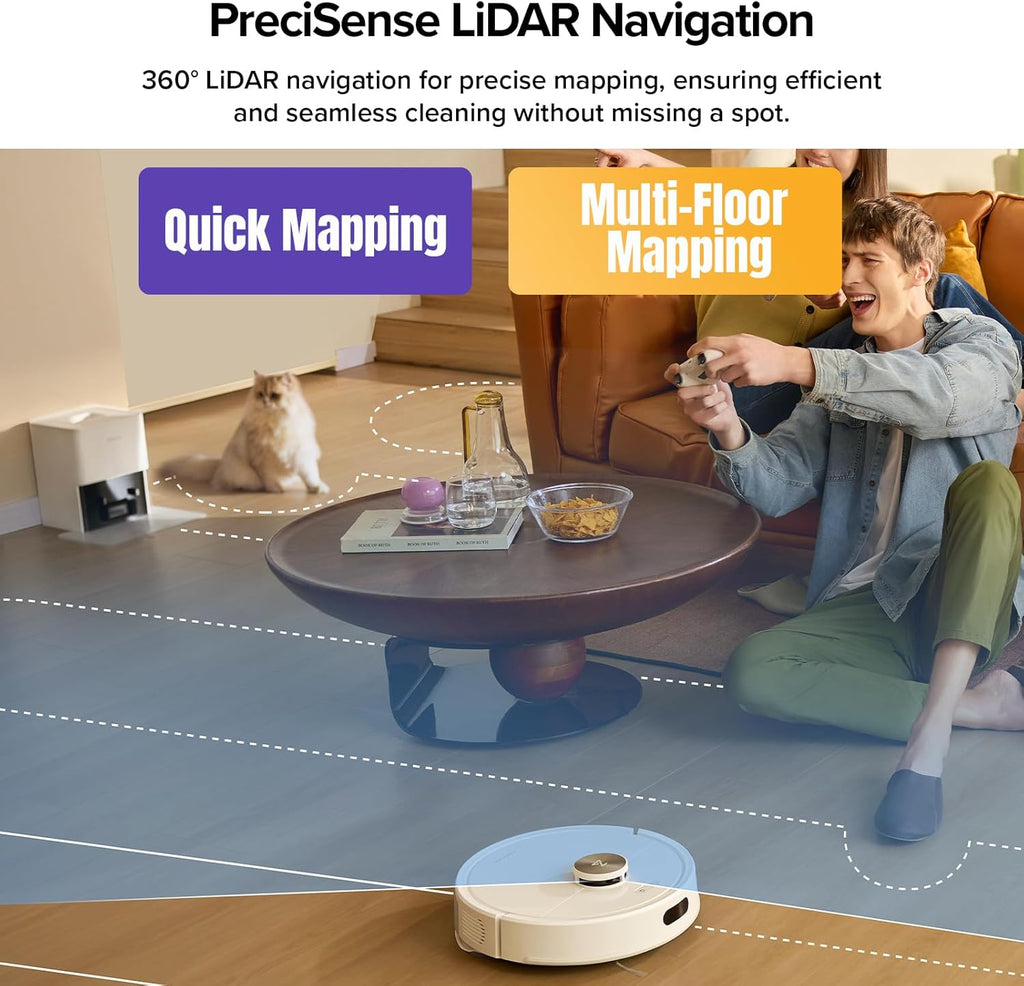 Roborock Q7 M5+ Robot Vacuum & Mop - 10000Pa Suction, Self-Emptying, App Control, White