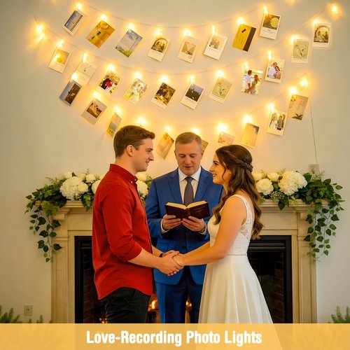 JMEXSUSS Photo Clip String Lights - 20.8FT with 40 LED Clips | Battery Operated Fairy Lights for Teen Room Decor