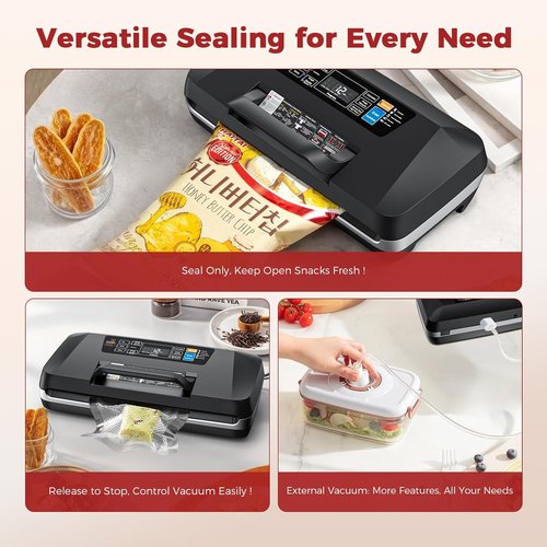 Commercial Food Vacuum Sealer Machine - 10-in-1 Automatic Sous Vide & Meal Prep | 230W Power, Double Heat Seal, Built-in Cutter