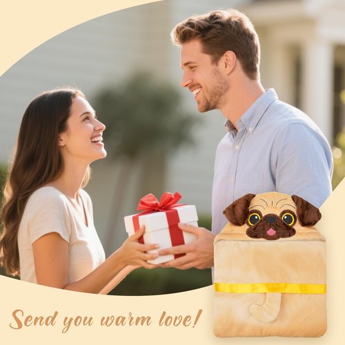 Tian Zhun Pug Gifts for Women Pugs Lovers Pug Wearable Blanket Fluffy Super Soft Flannel Adult Animal Hooded Blanket for Women Mothers Day Christmas Birthday