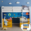 YRDKB Astronaut Bunk Bed Curtains - 33H Premium and Customizable Cartoon Loft Bed Curtains for Children to Enhance The Imaginative Creation Bedroom Curtains(3PCS,Full)
