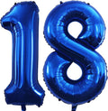 GOER Jumbo 18 Balloons - 42 Inch Foil Helium Balloons for 18th Birthday Party Decorations (Blue)