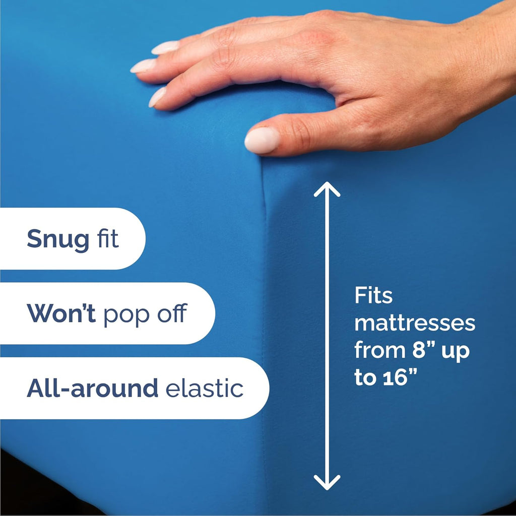 Royal Blue Queen Size 4-Piece Sheet Set by [Brand Name] - Comfy, Breathable & Cooling Luxury Bedding