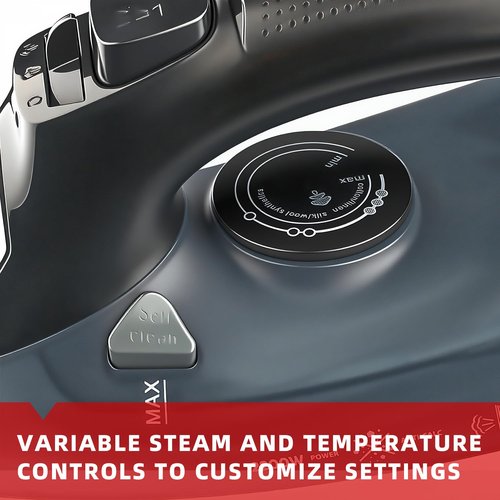Steam iron, no sticky bottom plate, powerful steam,1000-watt,water tank anti -leakage precision reminders are suitable for family and travel (Blue)