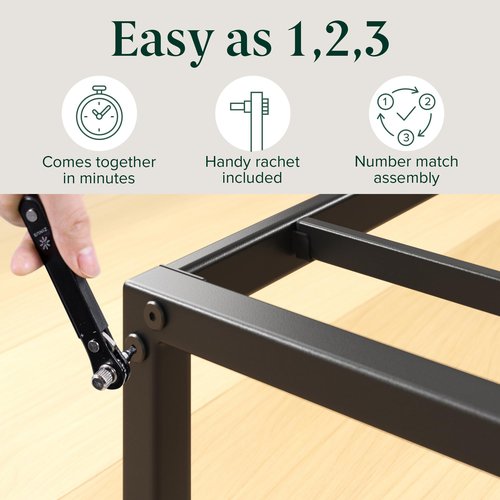 Zinus Lorelei 14 Inch Metal Platform Bed Frame, Steel Slat Support, No Box Spring Needed, Eco Friendly WonderBox(TM) Packaging, 12.4” Underbed Storage, Easy Assembly, Black, Twin